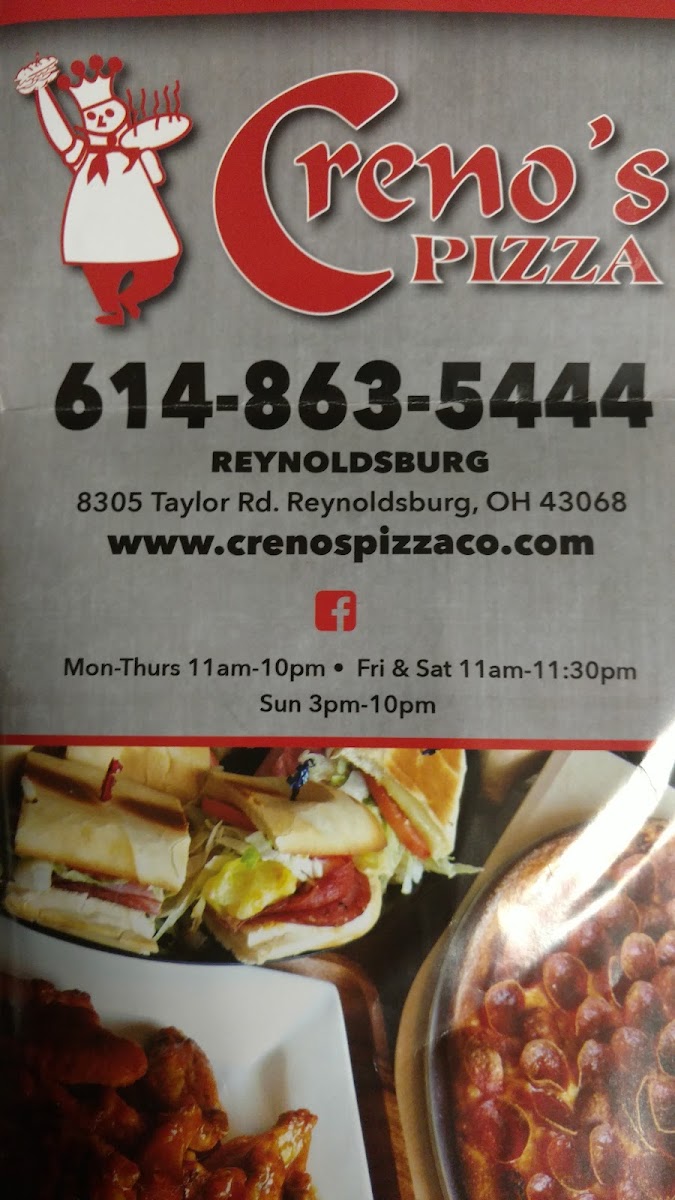 Creno's Pizza Menu-1